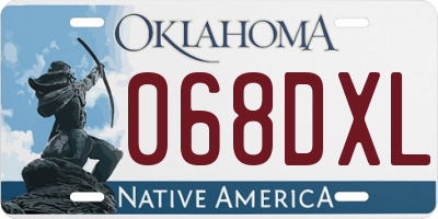 OK license plate 068DXL