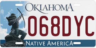 OK license plate 068DYC