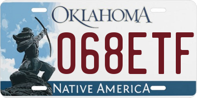 OK license plate 068ETF