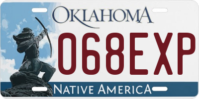 OK license plate 068EXP