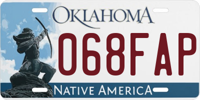 OK license plate 068FAP