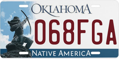 OK license plate 068FGA