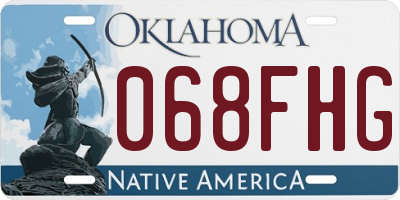 OK license plate 068FHG