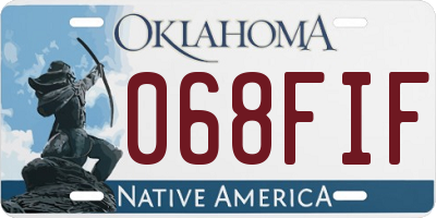 OK license plate 068FIF