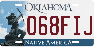 OK license plate 068FIJ