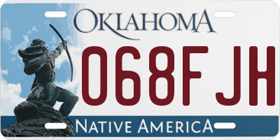 OK license plate 068FJH