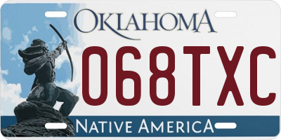 OK license plate 068TXC