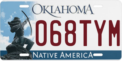 OK license plate 068TYM