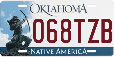 OK license plate 068TZB