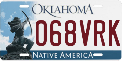 OK license plate 068VRK