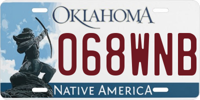 OK license plate 068WNB