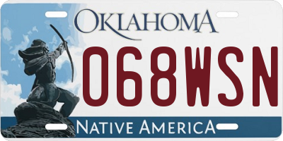OK license plate 068WSN