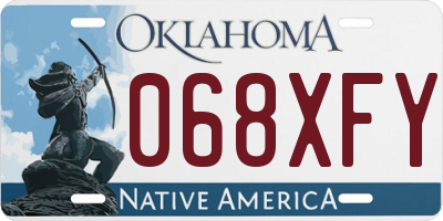 OK license plate 068XFY