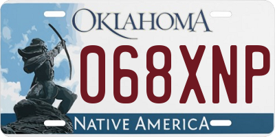 OK license plate 068XNP