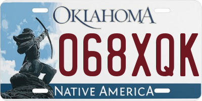 OK license plate 068XQK