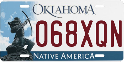 OK license plate 068XQN