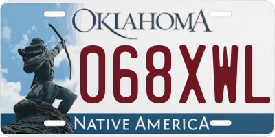 OK license plate 068XWL