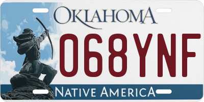 OK license plate 068YNF