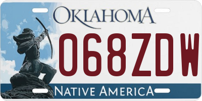 OK license plate 068ZDW