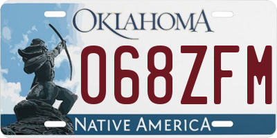 OK license plate 068ZFM