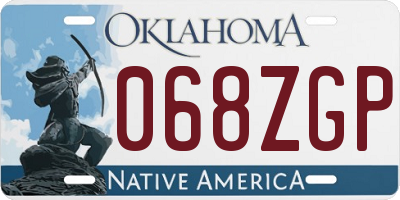 OK license plate 068ZGP