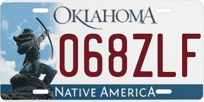 OK license plate 068ZLF
