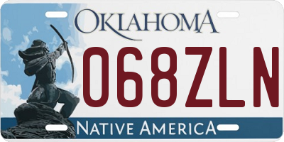 OK license plate 068ZLN