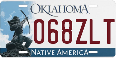 OK license plate 068ZLT