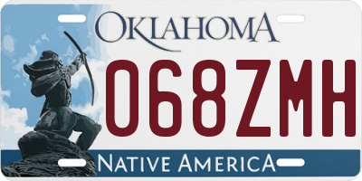 OK license plate 068ZMH