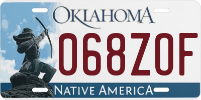 OK license plate 068ZOF