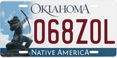 OK license plate 068ZOL