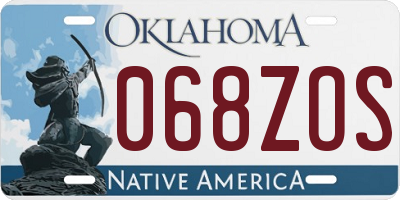 OK license plate 068ZOS
