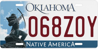 OK license plate 068ZOY