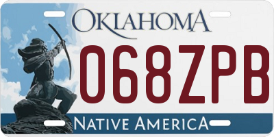 OK license plate 068ZPB