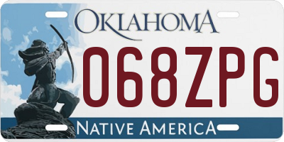 OK license plate 068ZPG