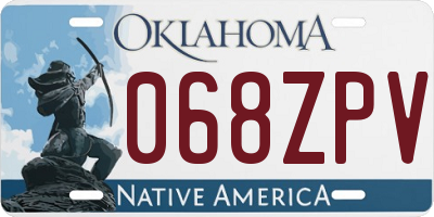 OK license plate 068ZPV