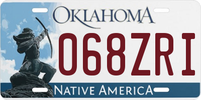 OK license plate 068ZRI