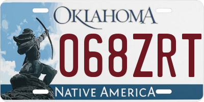 OK license plate 068ZRT