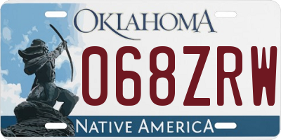 OK license plate 068ZRW