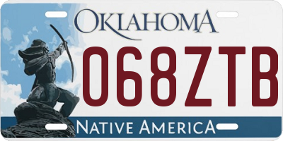 OK license plate 068ZTB