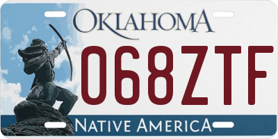 OK license plate 068ZTF