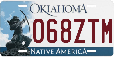 OK license plate 068ZTM