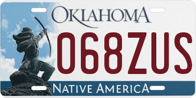 OK license plate 068ZUS