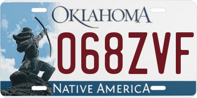 OK license plate 068ZVF