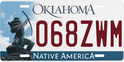 OK license plate 068ZWM