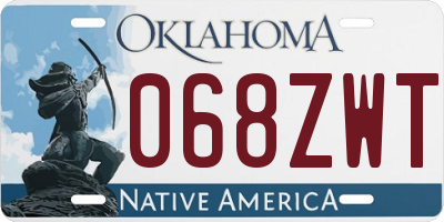 OK license plate 068ZWT
