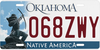 OK license plate 068ZWY