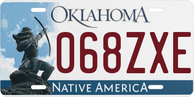 OK license plate 068ZXE