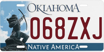 OK license plate 068ZXJ