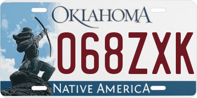 OK license plate 068ZXK